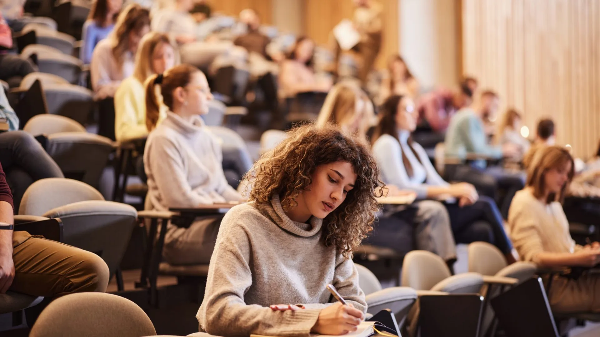 Student focused on academic work
